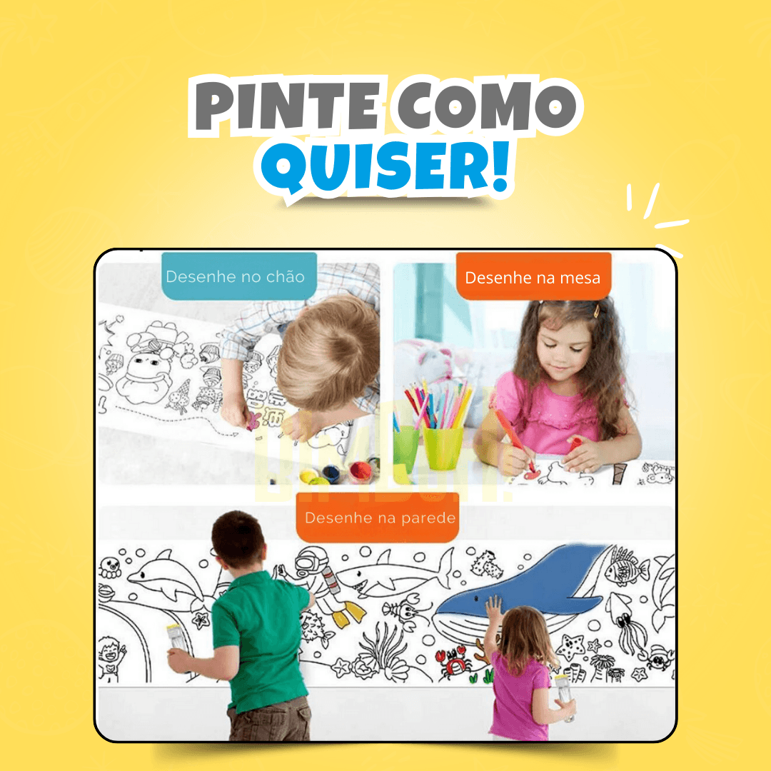 Rolo de Desenho Infantil - Coloritos