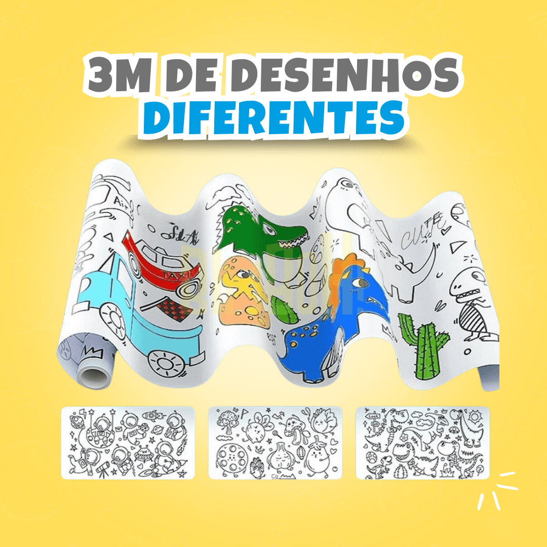 Rolo de Desenho Infantil - Coloritos