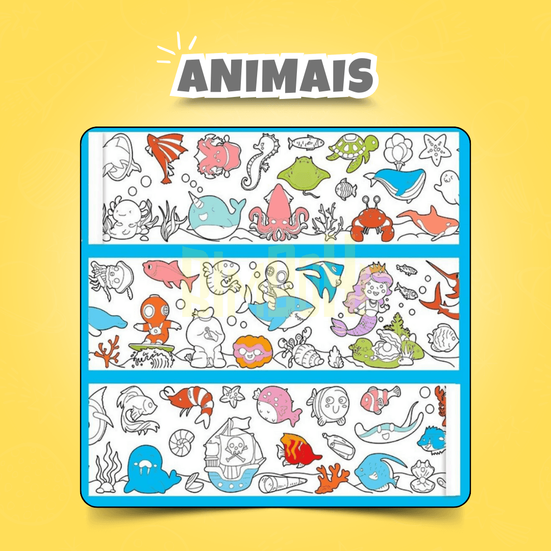 Rolo de Desenho Infantil - Coloritos