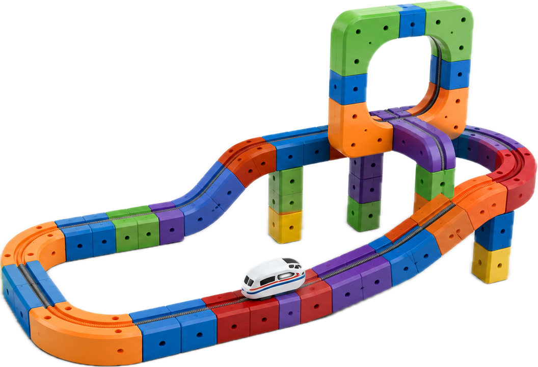 Trem Magnético Coloritos, kit Construção Evolutiva