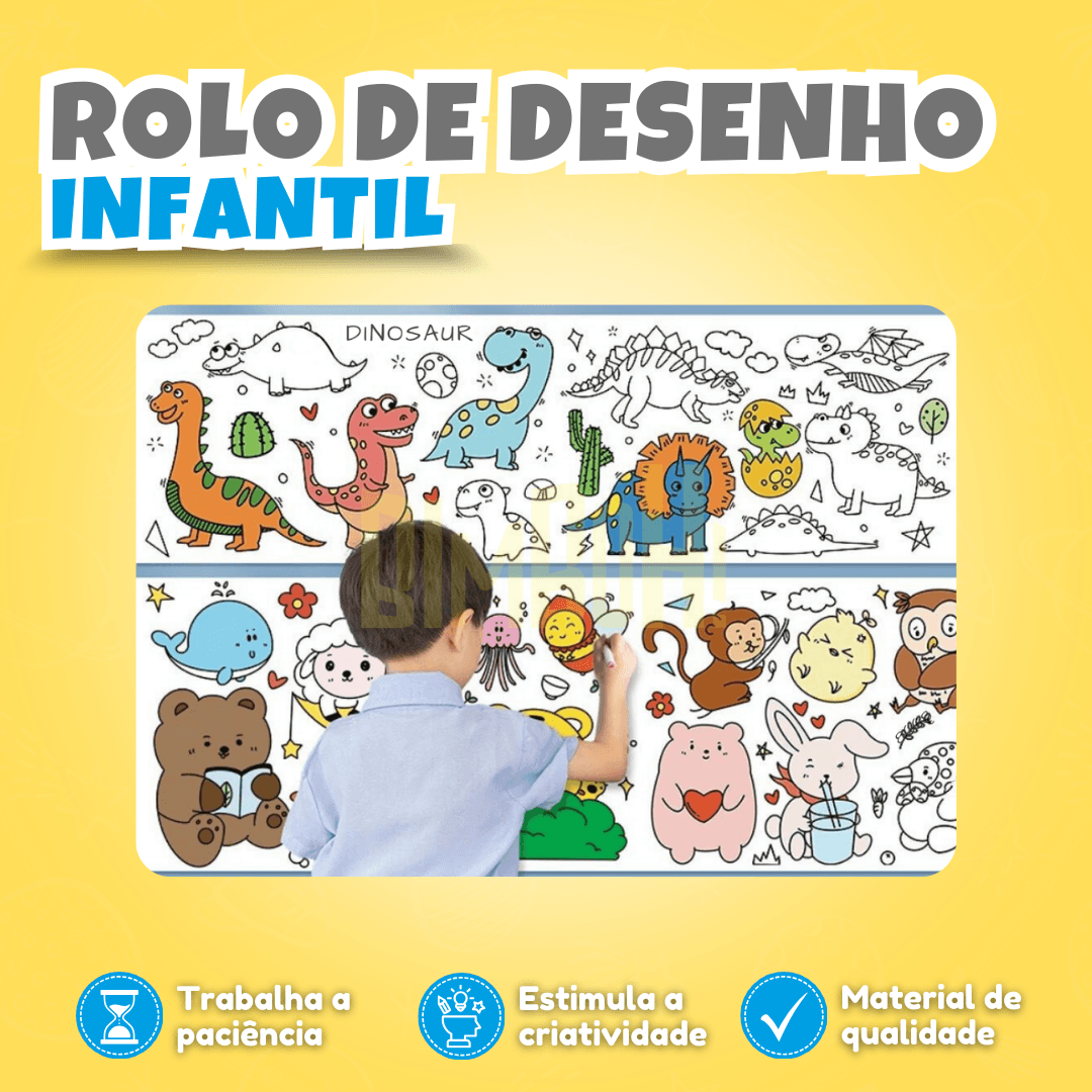 Rolo Desenho Infantil Coloritos