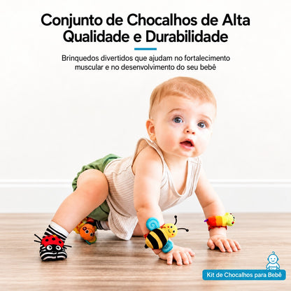 Meia e Pulseira Chocalho Sensorial Coloritos