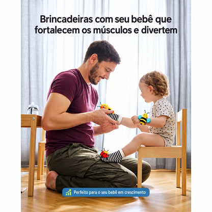 Meia e Pulseira Chocalho Sensorial Coloritos